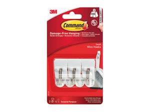 Command Small Wire Hooks x 3 17067