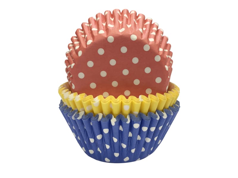 Cupcake Cases Polka Red/Yellow/Blue CC020A