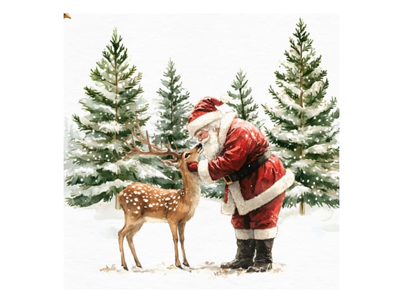 Tiflair Napkins Festive Santa + Reindeer PJ303546