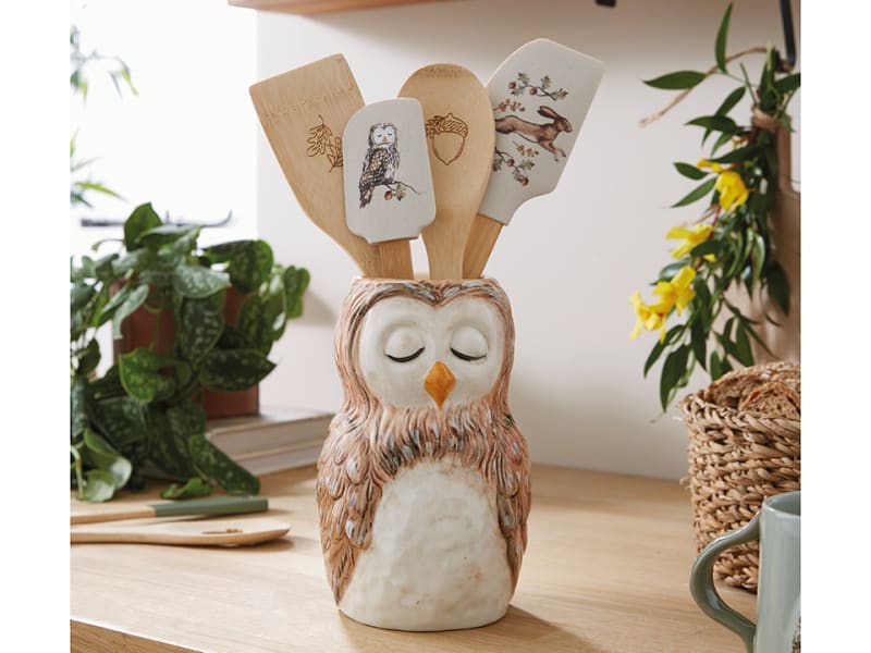 Vase/Utensil Jar Owl Forest Fable 2702