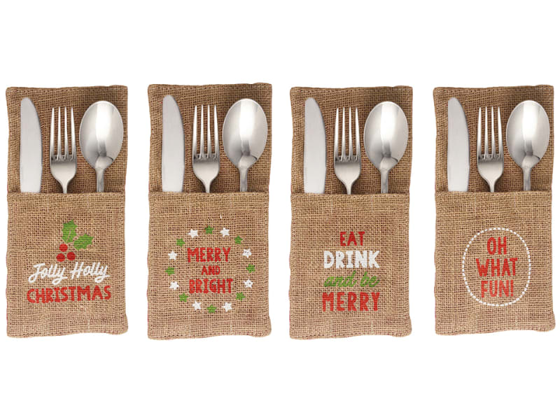 Jute Sleeve Cutlery Holder x 4 86086