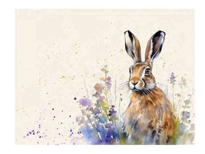 Glass Worktop Saver Meadow Hare HH4106