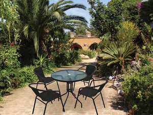 Steel Rattan Patio Set 5 Piece