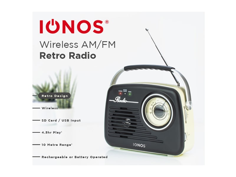 Retro Radio FM Black & White TILBURG1PKB4