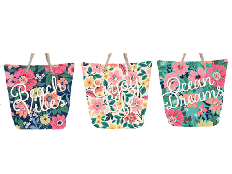 Beach Bag Flower Design Assorted C87000140