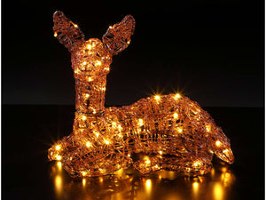 Acrylic Resting Baby Deer 36cm Brown 2524044