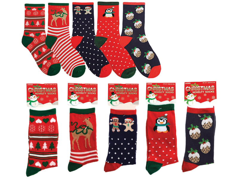 Novelty Xmas Socks Ladies Assorted AS821