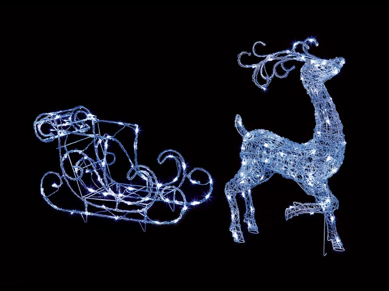 Soft Acrylic Reindeer & Sleigh 1m LV161027