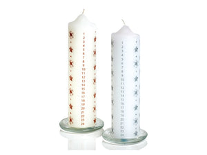 Advent Candle + Holder Star & Snowflake AC195632