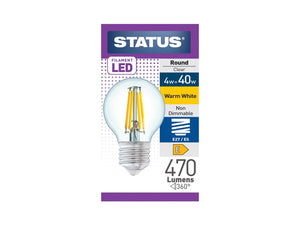 Round Filament LED Warm White