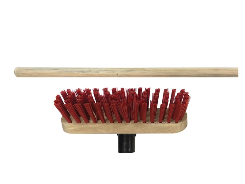 Red PVC Deck Scrubbing Brush 225mm + Handle VR18HHL