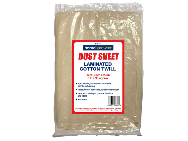 Laminated Cotton Twill Dust Sheet 3.5m x 2.6m HH1940
