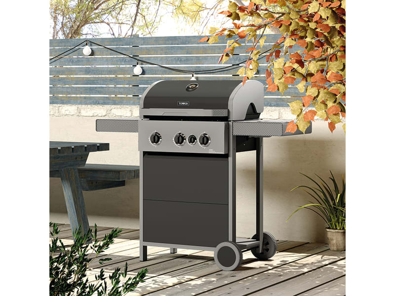 Stealth Gas 3 Burner BBQ + Side Table T978501